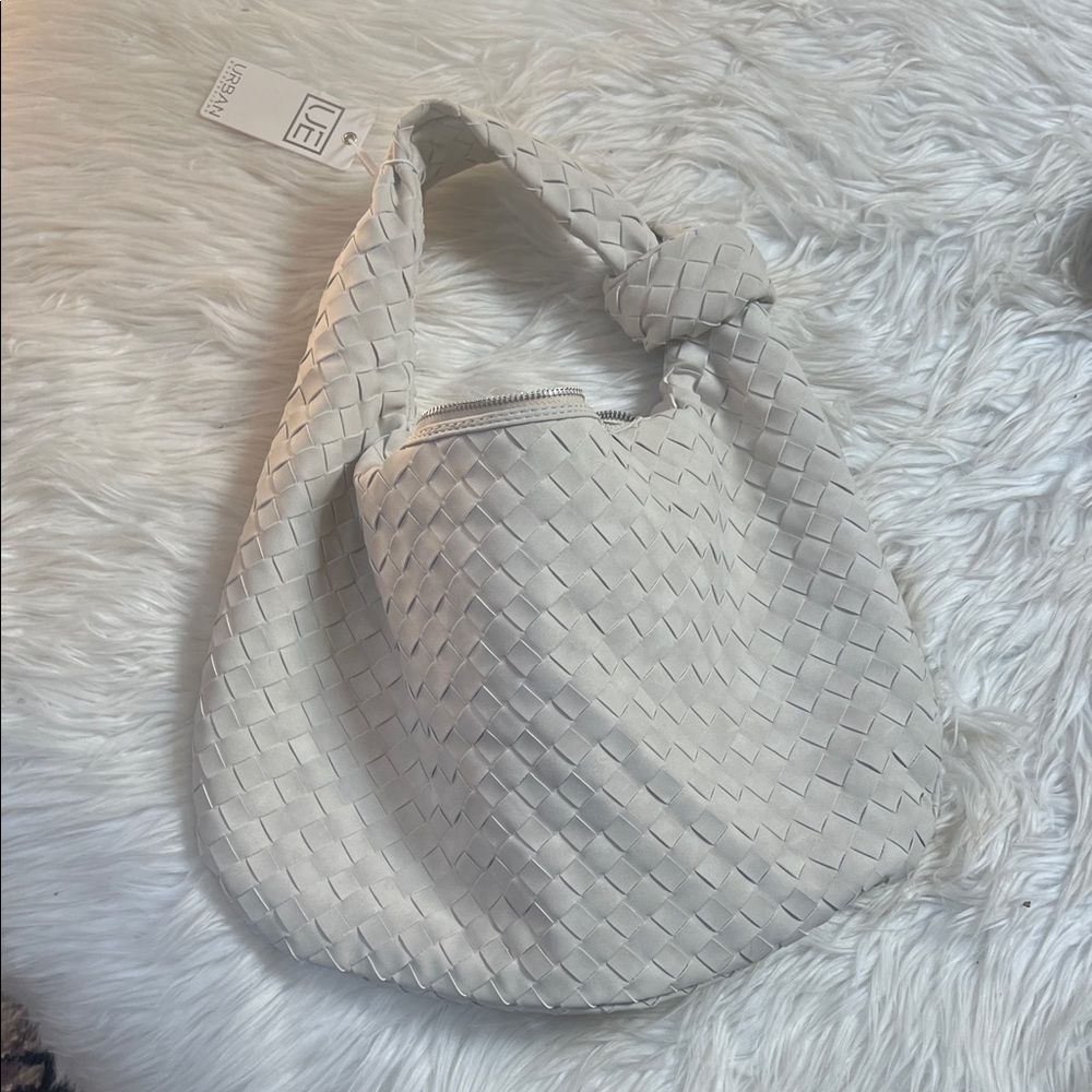Urban Expressions Chic Cream Woven Hobo Bag